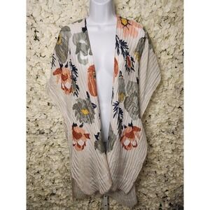 Woven Heart Kimono Wrap W/ Pretty Gold Accents S/M Sage Green(priced Low To Go)